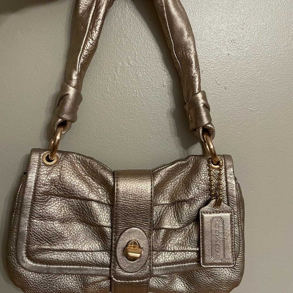 Coach Y2K Gold Metallic Shoulder Bag